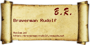 Braverman Rudolf névjegykártya